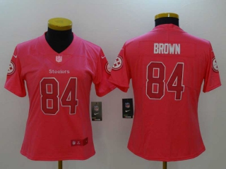 Women's Pittsburgh Steelers #84 Antonio Brown Pink Stitched NFL Nike Limited Jersey