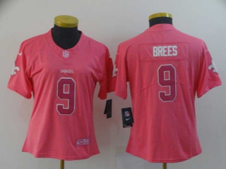 Women's New Orleans Saints #9 Drew Brees Pink Stitched NFL Nike Limited Jersey