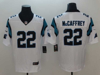 Men's Carolina Panthers #22 Christian McCaffrey White Vapor Limited Football Stitched Jersey