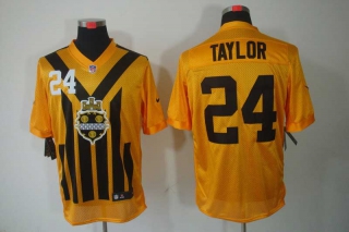 Men's Pittsburgh Steelers #24 Ike Taylor 1933 Yellow Throwback Jersey