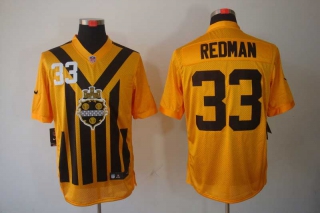 Men's Pittsburgh Steelers #33 Isaac Redman 1933 Yellow Throwback Jersey
