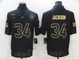 Men's Las Vegas Raiders #34 Bo Jackson Black 2020 Salute To Service Stitched NFL Nike Limited Jersey
