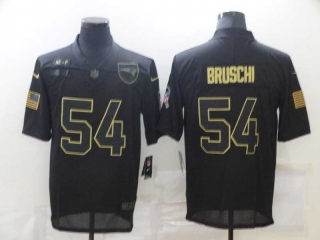 Men's New England Patriots #54 Tedy Bruschi Black 2020 Salute To Service Stitched NFL Nike Limited Jersey