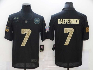 Men's San Francisco 49ers #7 Colin Kaepernick Black Camo 2020 Salute To Service Stitched NFL Nike Limited Jersey
