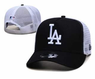 MLB Los Angeles Dodgers New Era Black White Trucket Mesh 9FORTY Adjustable Hat 2272
