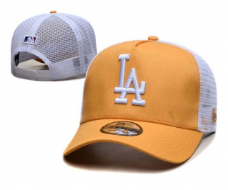 MLB Los Angeles Dodgers New Era Bright Orange White Trucket Mesh 9FORTY Adjustable Hat 2273