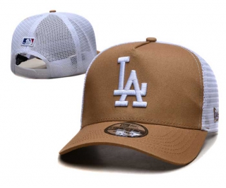 MLB Los Angeles Dodgers New Era Brown White Trucket Mesh 9FORTY Adjustable Hat 2274