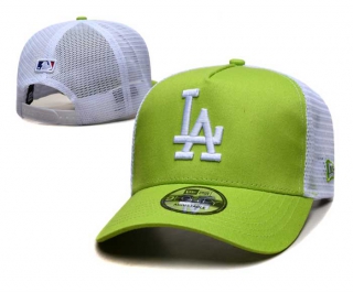 MLB Los Angeles Dodgers New Era Light Green White Trucket Mesh 9FORTY Adjustable Hat 2278