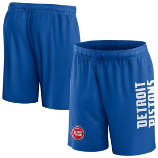 Men's NBA Detroit Pistons Fanatics Branded Blue Post Up Mesh Shorts