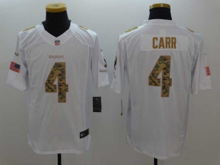 Men's NFL Las Vegas Raiders #4 Derek Carr White Camo Salute To Service Limited Stitched Jersey