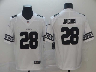 Men's NFL Las Vegas Raiders #28 Josh Jacobs Nike White Team Logo Vapor Limited Jersey