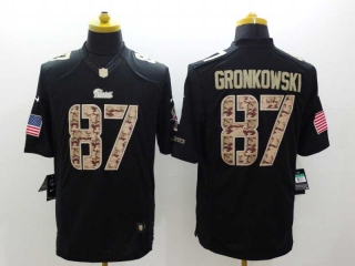 Men's NFL New England Patriots #87 Rob Gronkowski Black Camo Salute To Service Limited Stitched Jersey