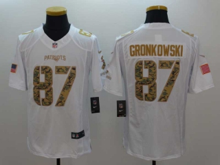 Men's NFL New England Patriots #87 Rob Gronkowski White Camo Salute To Service Limited Stitched Jersey