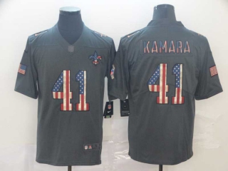 Men's NFL New Orleans Saints #41 Alvin Kamara Graphite Salute To Service USA Flag Fashion Limited Jersey