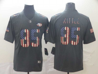 Men's NFL San Francisco 49ers #85 George Kittle Graphite Salute To Service USA Flag Fashion Limited Jersey