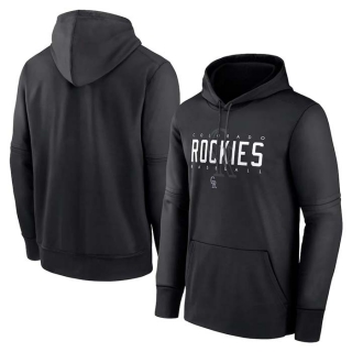 Men's MLB Colorado Rockies Nike Black Pregame Performance Pullover Hoodie