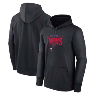 Men's MLB Minnesota Twins Nike Black Pregame Performance Pullover Hoodie