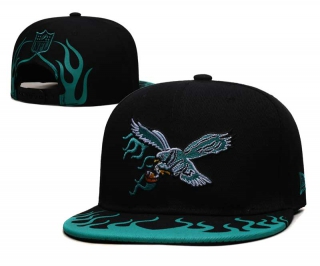 NFL Philadelphia Eagles New Era Black Midnight Green Rally Drive Flames 9FIFTY Snapback Hat 6040