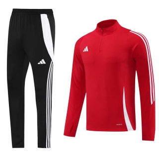 Men's Adidas Athletic Half Zip Jacket Sweatsuits Red Black