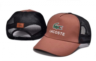 Wholesale Lacoste Curved Brim Trucker Snapback Hat Brown Black 7017