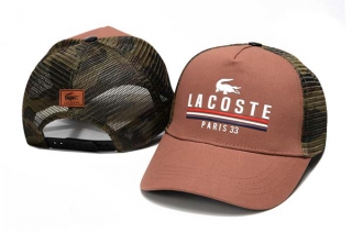 Wholesale Lacoste Paris 33 Curved Brim Trucker Snapback Hat Brown Camo 7025