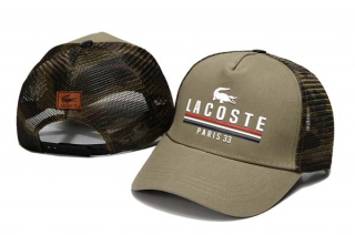 Wholesale Lacoste Paris 33 Curved Brim Trucker Snapback Hat Olive Camo 7027