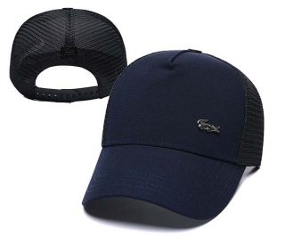 Wholesale Lacoste Small Crocodile Curved Brim Trucker Snapback Hat Navy 7032