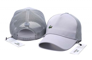 Wholesale Lacoste Small Crocodile Curved Brim Trucker Snapback Hat Grey 7031