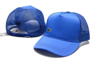 Wholesale Lacoste Small Crocodile Curved Brim Trucker Snapback Hat Royal 7034