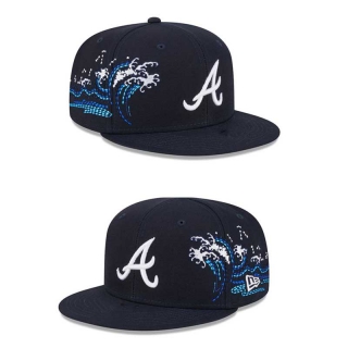MLB Atlanta Braves New Era Navy Tonal Wave 9FIFTY Snapback Hat 2054
