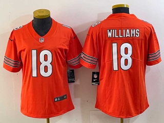 Women's NFL Chicago Bears #18 Caleb Williams Nike Orange 2024 NFL Draft Jersey