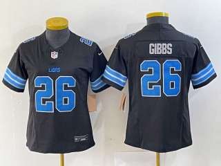 Women's NFL Detroit Lions #26 Jahmyr Gibbs Black Nike 2nd Alternate Vapor F.U.S.E. Limited Jersey