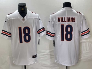 Men's NFL Chicago Bears #18 Caleb Williams Nike White 2024 NFL Draft Jersey