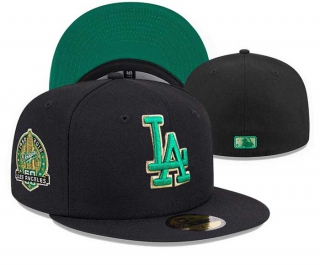MLB Los Angeles Dodgers New Era Black Metallic Green Pop 59FIFTY Fitted Hat 3013