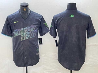 Men's MLB Tampa Bay Rays Nike Charcoal 2024 City Connect Limited Stitched Jersey