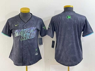 Women's MLB Tampa Bay Rays Nike Charcoal 2024 City Connect Limited Stitched Jersey