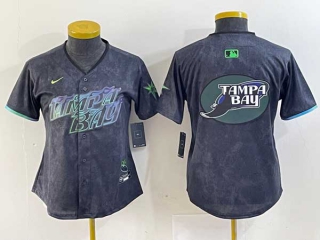 Women's MLB Tampa Bay Rays Nike Charcoal Devil Rays 2024 City Connect Limited Stitched Jersey