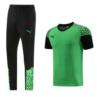 Men's Puma Training Pants T-shirt Tracksuit Green Black