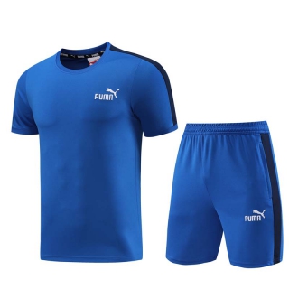 Men's Puma Training Shorts T-shirt Tracksuit Royal