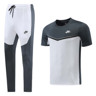 Men's Nike Training Pants T-shirt Tracksuit Charcoal White