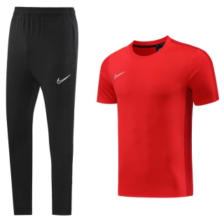 Men's Nike Training Pants T-shirt Tracksuit Red Black