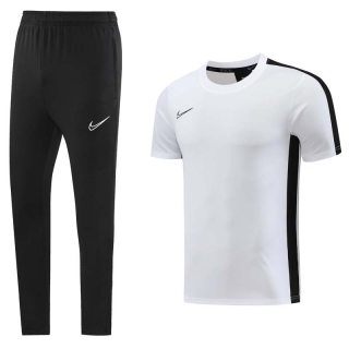 Men's Nike Training Pants T-shirt Tracksuit White Black (1)