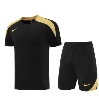 Men's Nike Training Shorts T-shirt Tracksuit Black Gold