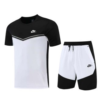 Men's Nike Training Shorts T-shirt Tracksuit Black White (1)