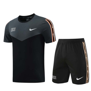 Men's Nike Training Shorts T-shirt Tracksuit Charcoal Black