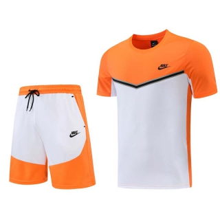 Men's Nike Training Shorts T-shirt Tracksuit Orange White