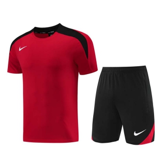 Men's Nike Training Shorts T-shirt Tracksuit Red Black (1)