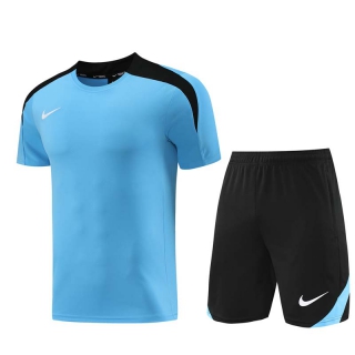 Men's Nike Training Shorts T-shirt Tracksuit Sky Blue Black (2)