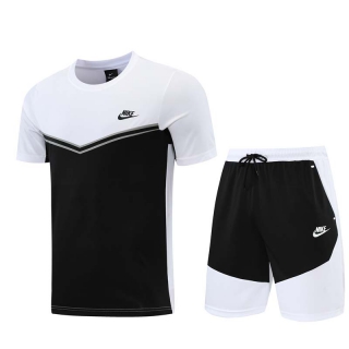 Men's Nike Training Shorts T-shirt Tracksuit White Black (2)