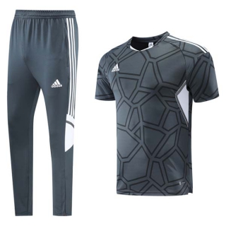 Men's Adidas Training Pants T-shirt Tracksuit Charcoal